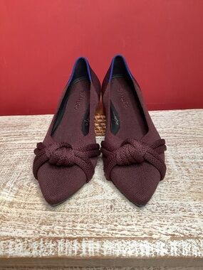 Rothy's 8 NWOT Dark Plum The Knot Point II Flats Washable Slip-On Comfy Insole